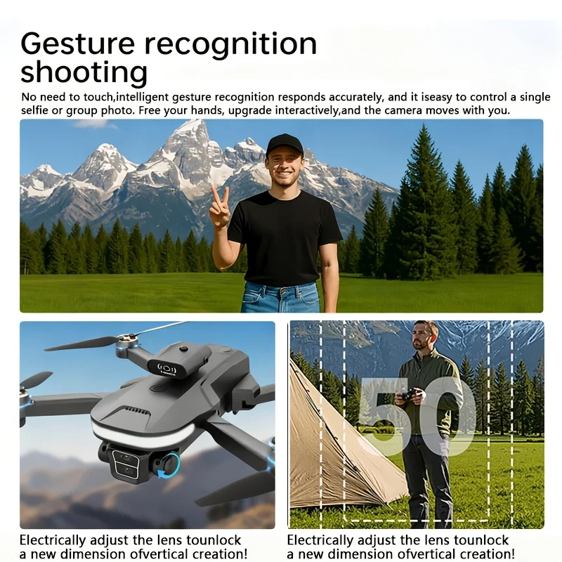 U6 Drone with Brushless Motor, Long Battery Life, Smart Obstacle Avoidance & Screen Remote. Features Real-Time Transmission, Dual-Camera, Gesture Control & 1-Key Return. Perfect for Outdoor Aerial Video, Beginners & Holiday Surprise Gifts. view 7