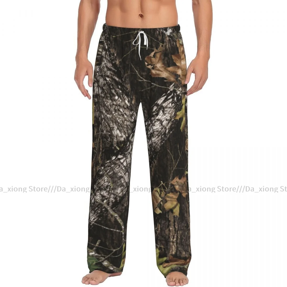 Mens Casual Pajama Long Pant Loose Elastic Waistband Mossy Oak Camo Pattern Cozy Sleepwear Home Lounge Pants