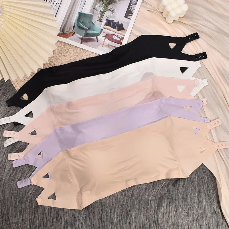 المرأة حمالة عدم الانزلاق صديرية دائرية المضادة للتعرض تجمع جميل الظهر الصدرية الصيف سلس قاع الملابس الداخلية