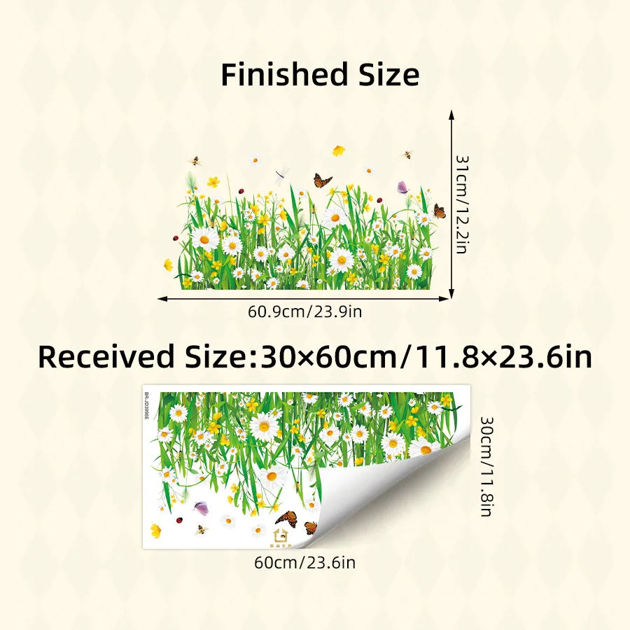 Fresh Small Daisy Flowers Static Cling Window Sticker Home Bedroom Decor