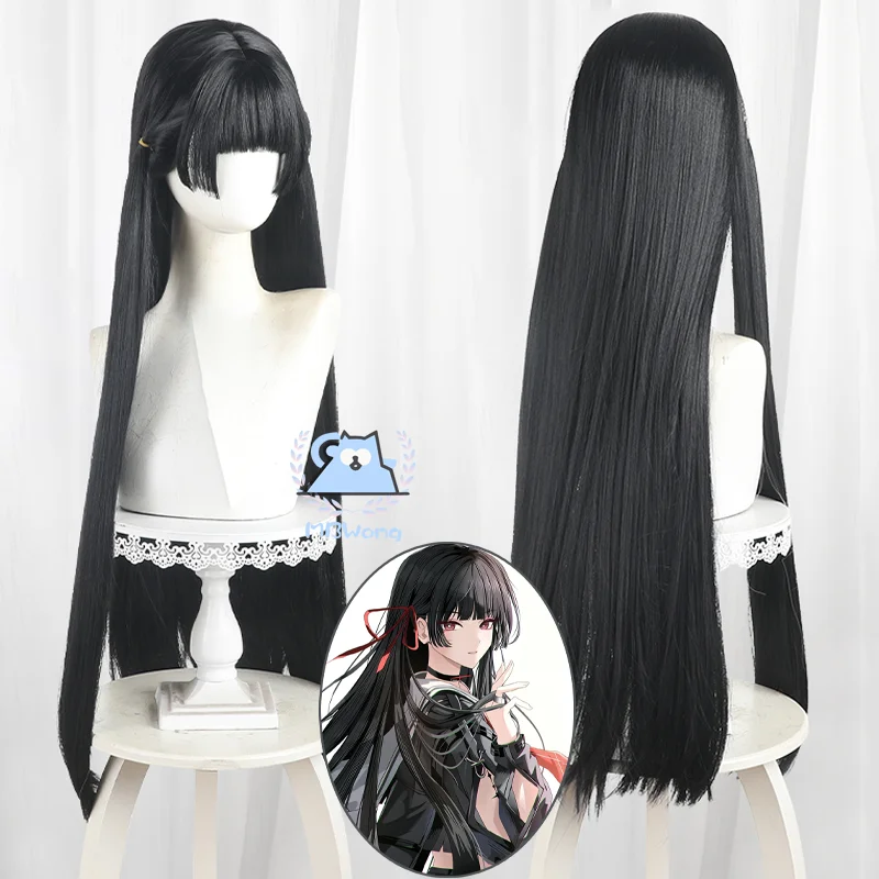 

Game Wuthering Waves Chisa Cosplay Wig Chisa Hime Cut Long Straight Black Hair For Halloween Party Women Carnival Adult Prop