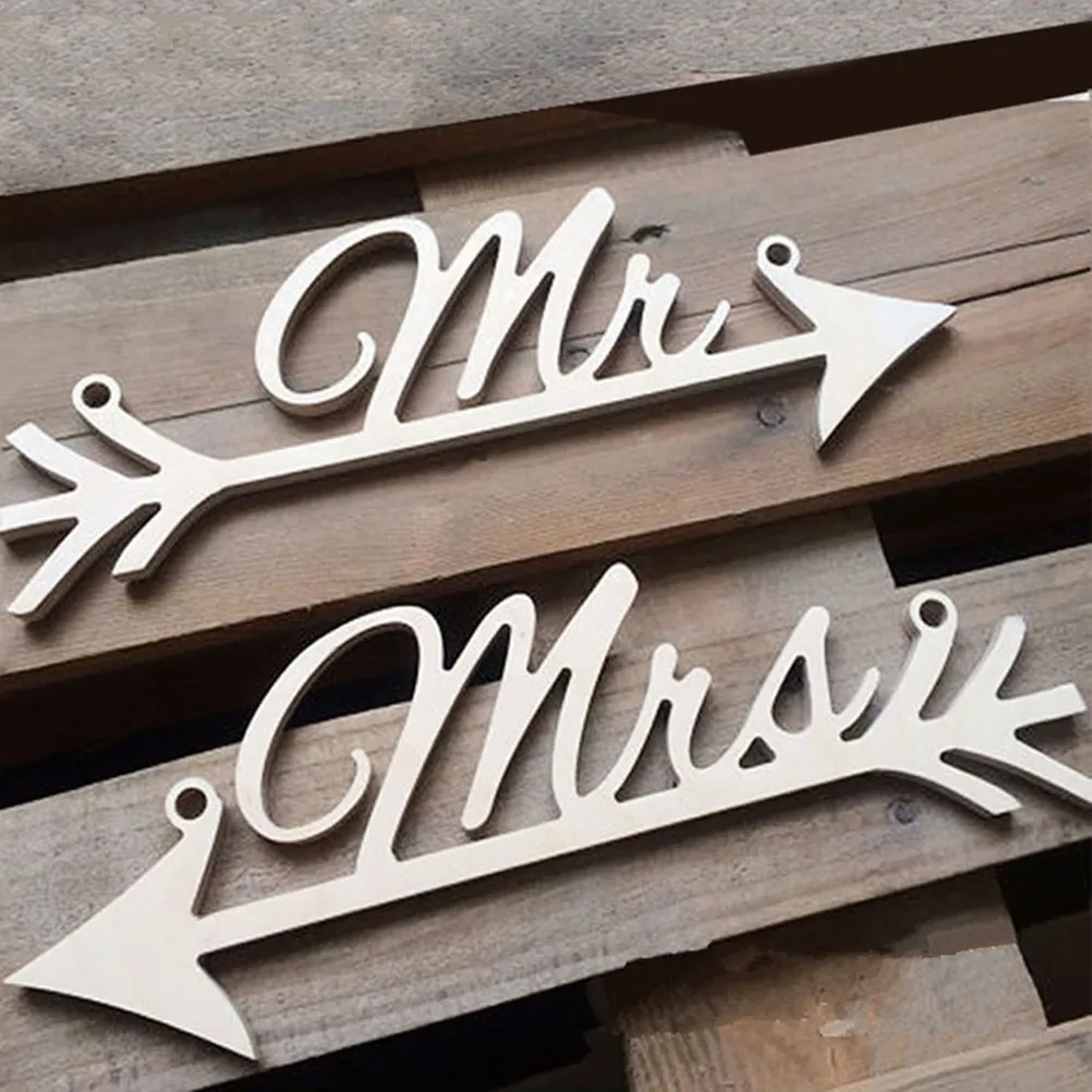 Boxwood Arrow Wedding Sign – Rustic Wooden Letter Chair Decoration for Home & Party Decor