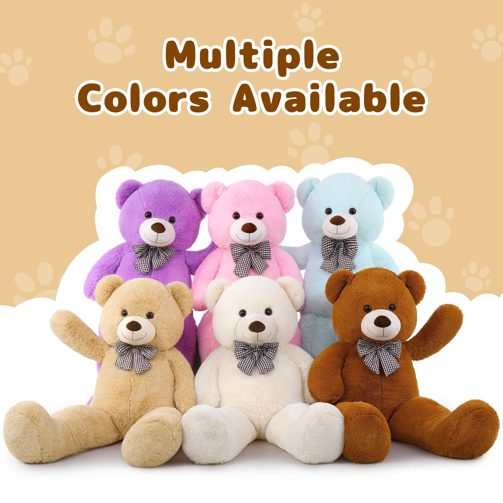 MorisMos Gigantyczny Miś Teddy 120 cm, Uroczy Duży Pluszowy Miś Teddy 120 cm, Klasyczny Prezent dla Dziewczyny Chłopaka na Urodziny