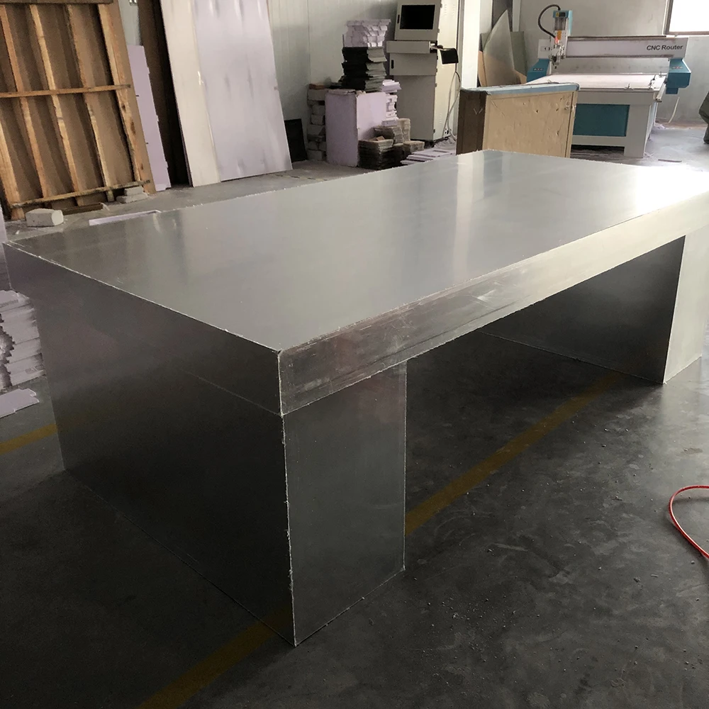 

Modern style silver acrylic rectangle banquet dining table for wedding or event