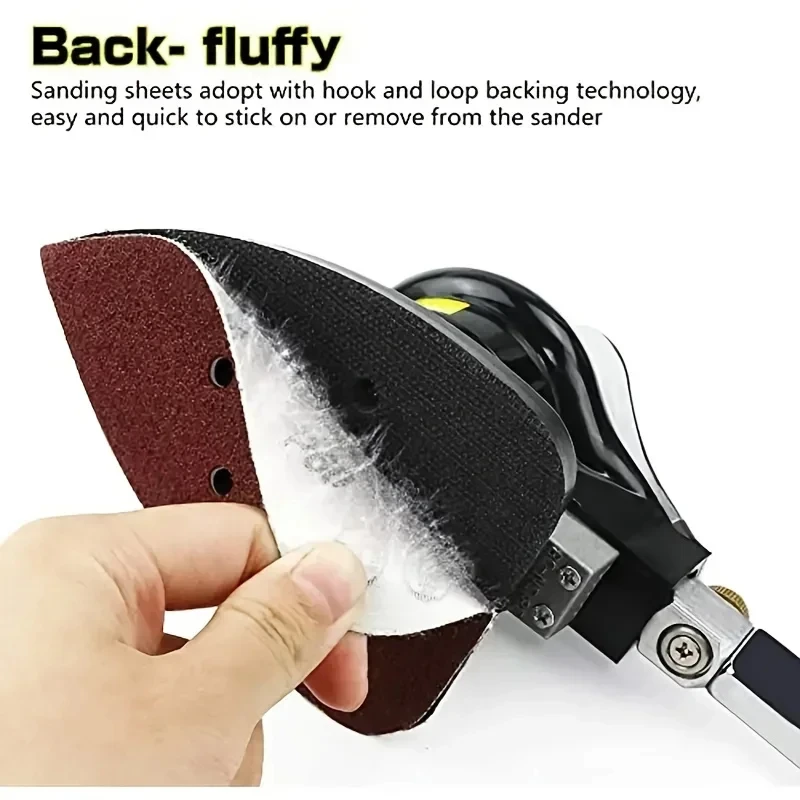 60PCS Triangular Sanding Pads 6 Hole 60 80 120 180 240 320 Grit for Delta Multi Jet Sander