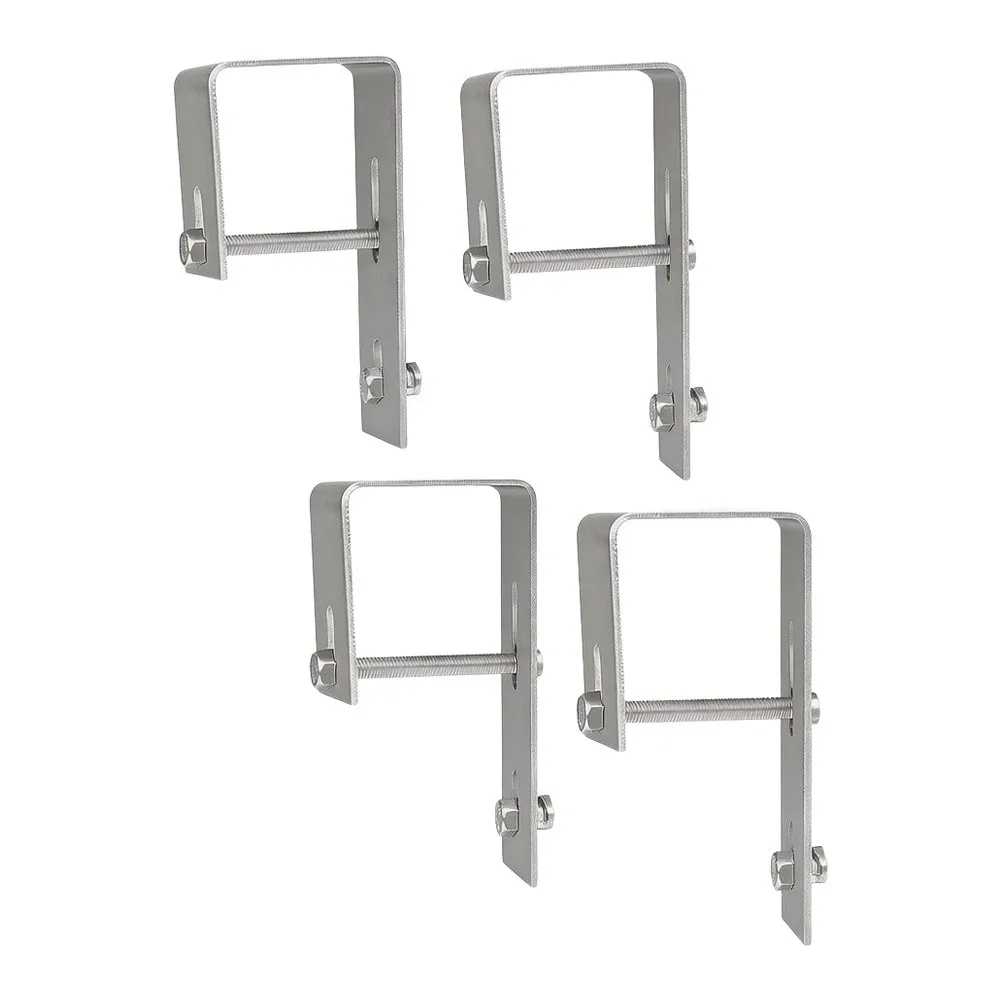 304 Stainless Steel Solar Panel Mount Brackets 4pcs for Balcony Railing 5cm Width Easy Install No Extra Drilling
