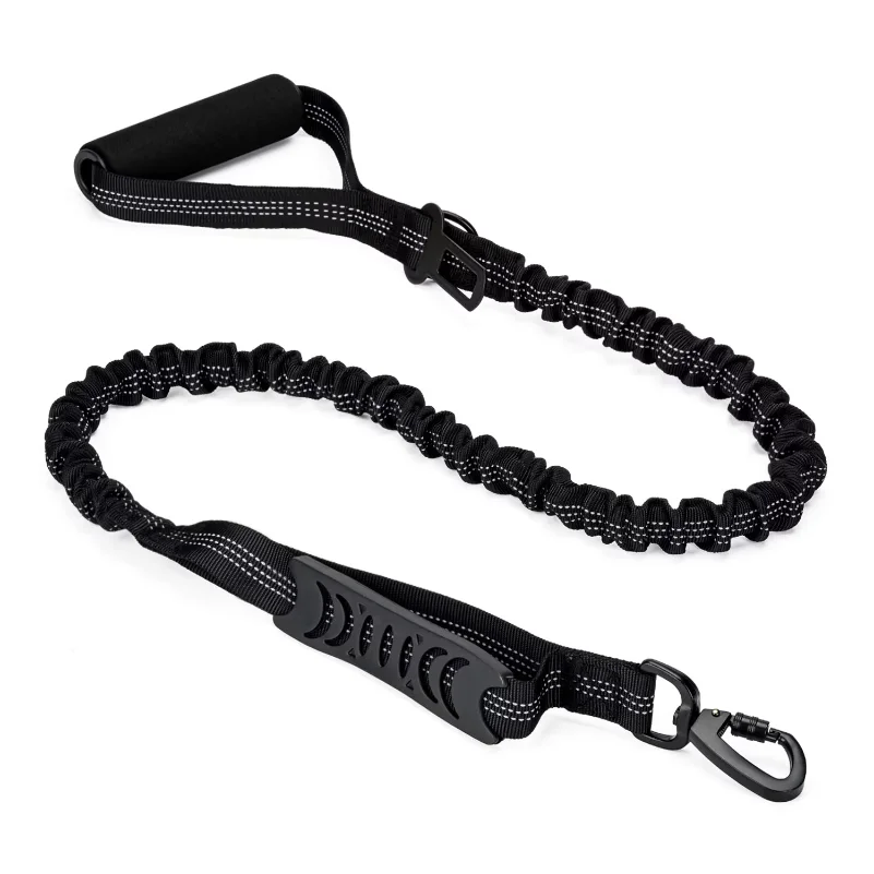 

Highly Reflective Heavy Duty Elastic Bungee Medium and Large Dog Leash Shock Absorbing with Comfortable Padded Handle and Traffi