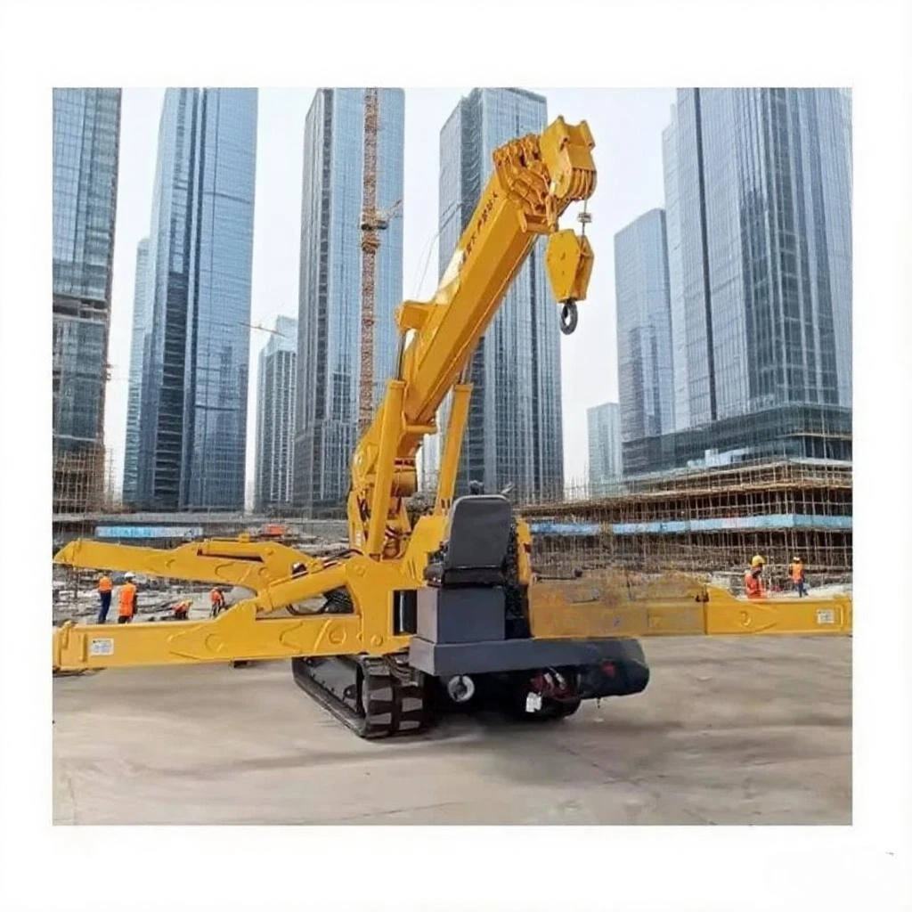 

3t 5t 8t 10t Spider Crane Hydraulic Telescopic Boom Lift Crawler Crane Diesel Engine Drive Rubber Track Mobile Spider Crane