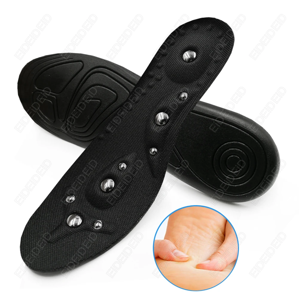 1/2 pares de almohadillas para zapatos plantilla cómoda masaje de pies magnético para hombres mujeres terapia de acupresión de alta gama promover la sangre EID