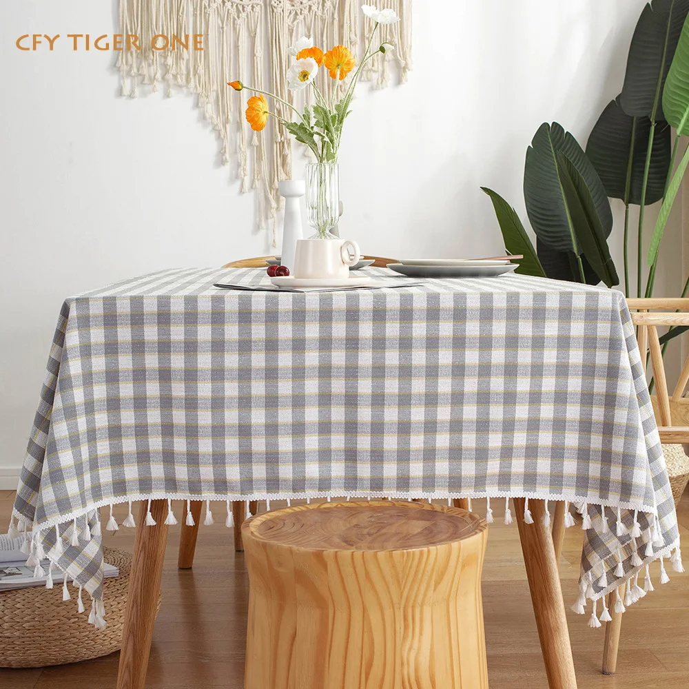 

Korean style picnic grid Tablecloth Antifouling Rectangular Tablecloth Washable and Oil Resistant Coffee Table Mat Table Cover