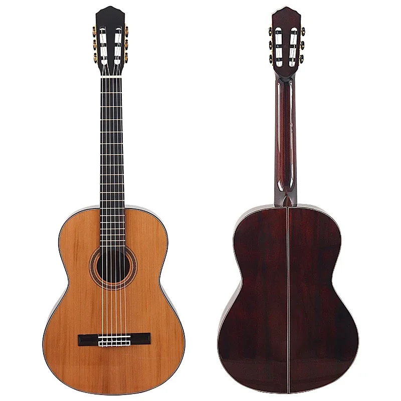 

39 inch Handmade Spanish guitar,With SOLID Cedar Top/SOLID mahogan body,with Nylon string,classical guitarras,650mm 52mm nut