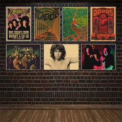 The Doors Jim Morrison Vintage Retro rock band music Guitar Matte Poster Wall Sticker Home Decora wall decor