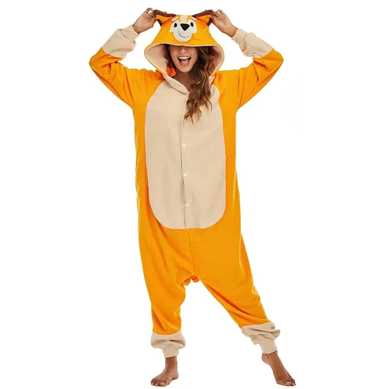 

Onesieshow Animal Kigurumi Pyjamas Halloween Onesie Adult Kids Cartoon Yellow Dog Pajama Cosplay Party Women Men Homewear
