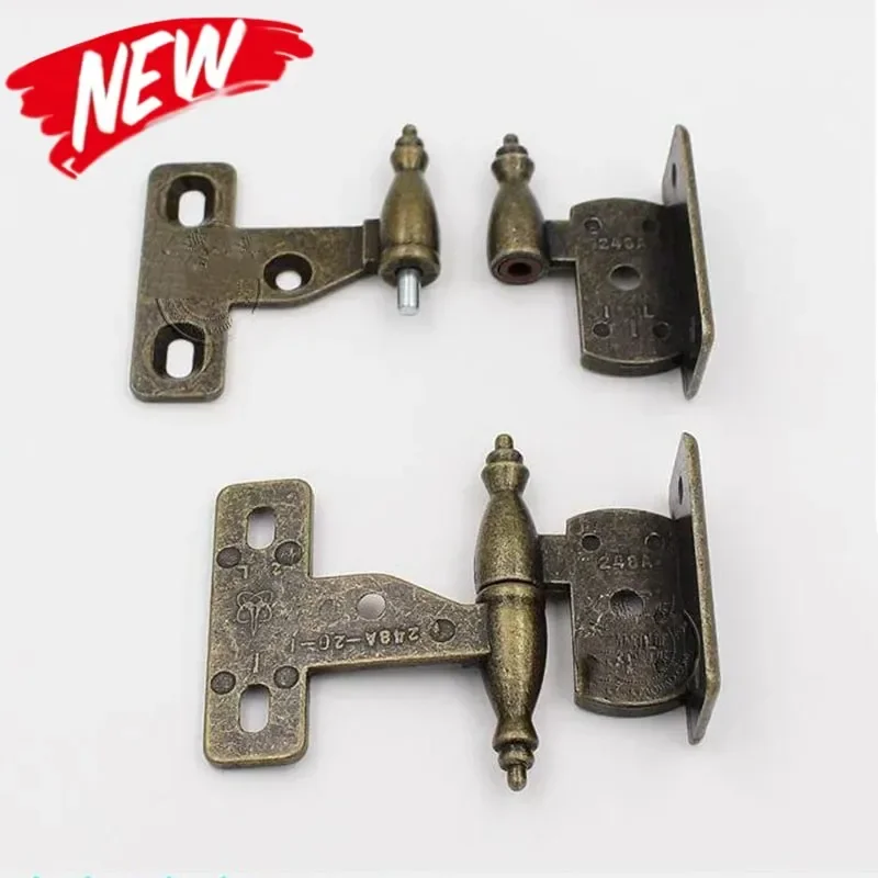 2pcs Zinc alloy cabinet hinge Antique Folding Crown Head detachable hinges for furniture Wardrobe Cupboard door repair hardware