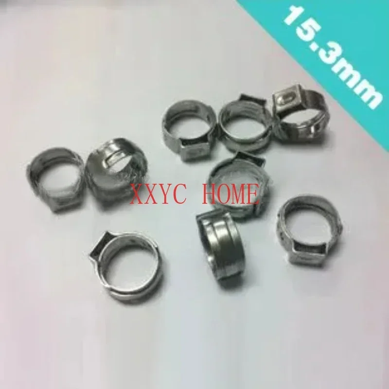 Pack of 100 - For 12.8-15.3mm Pipe - Single Ear Clamps Stepless