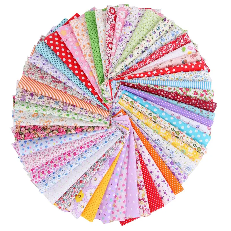 Square Floral Cotton Fabric, Sewing Doll Quilting, Patchwork Textile Cloth Bags, DIY Crafts, 10x10cm, 25x25cm, 100Pcs