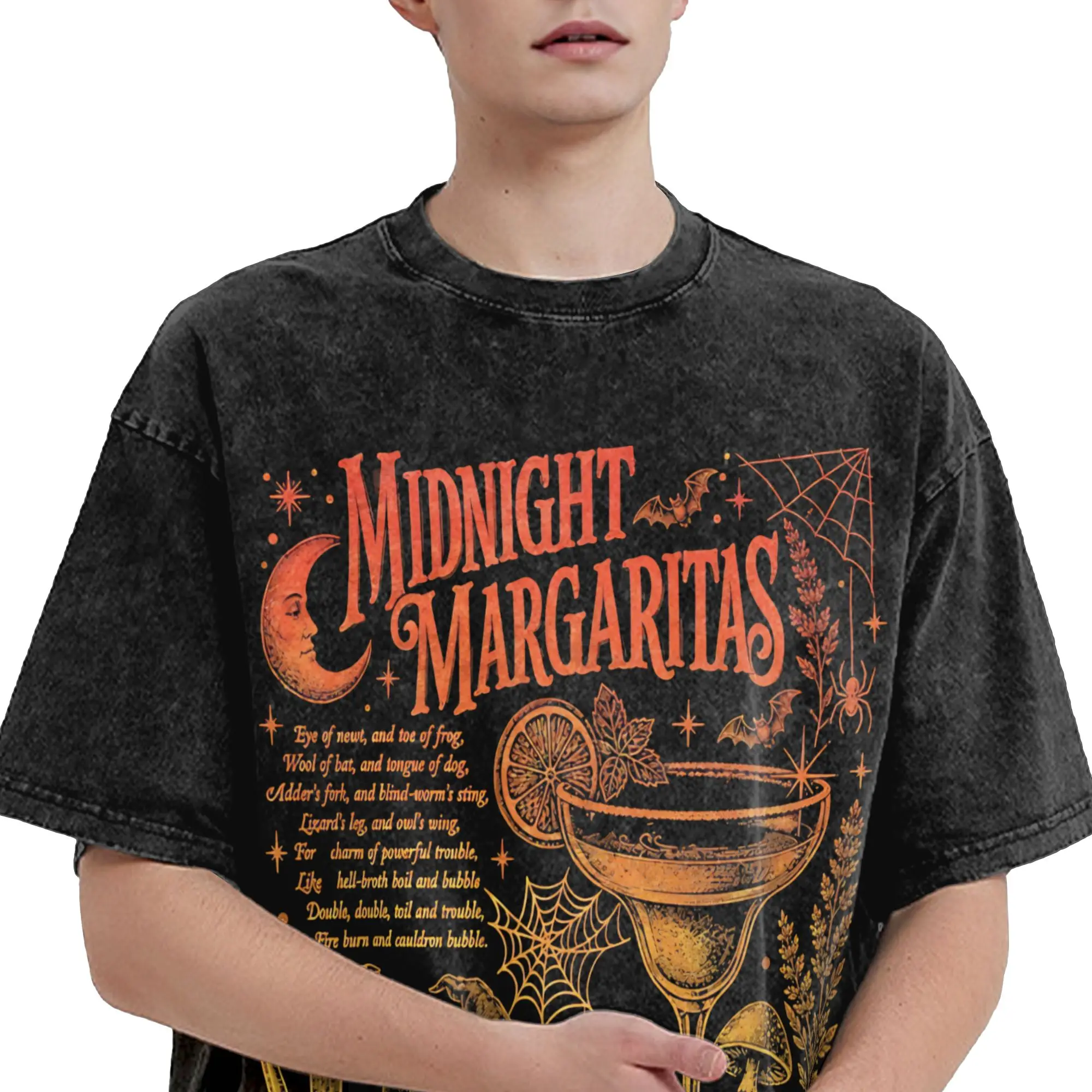 Practical Magic Midnight  Washed T Shirt Streetwear Hip Hop Vintage T-Shirt  Tees Men Women Short Sleeve High Street