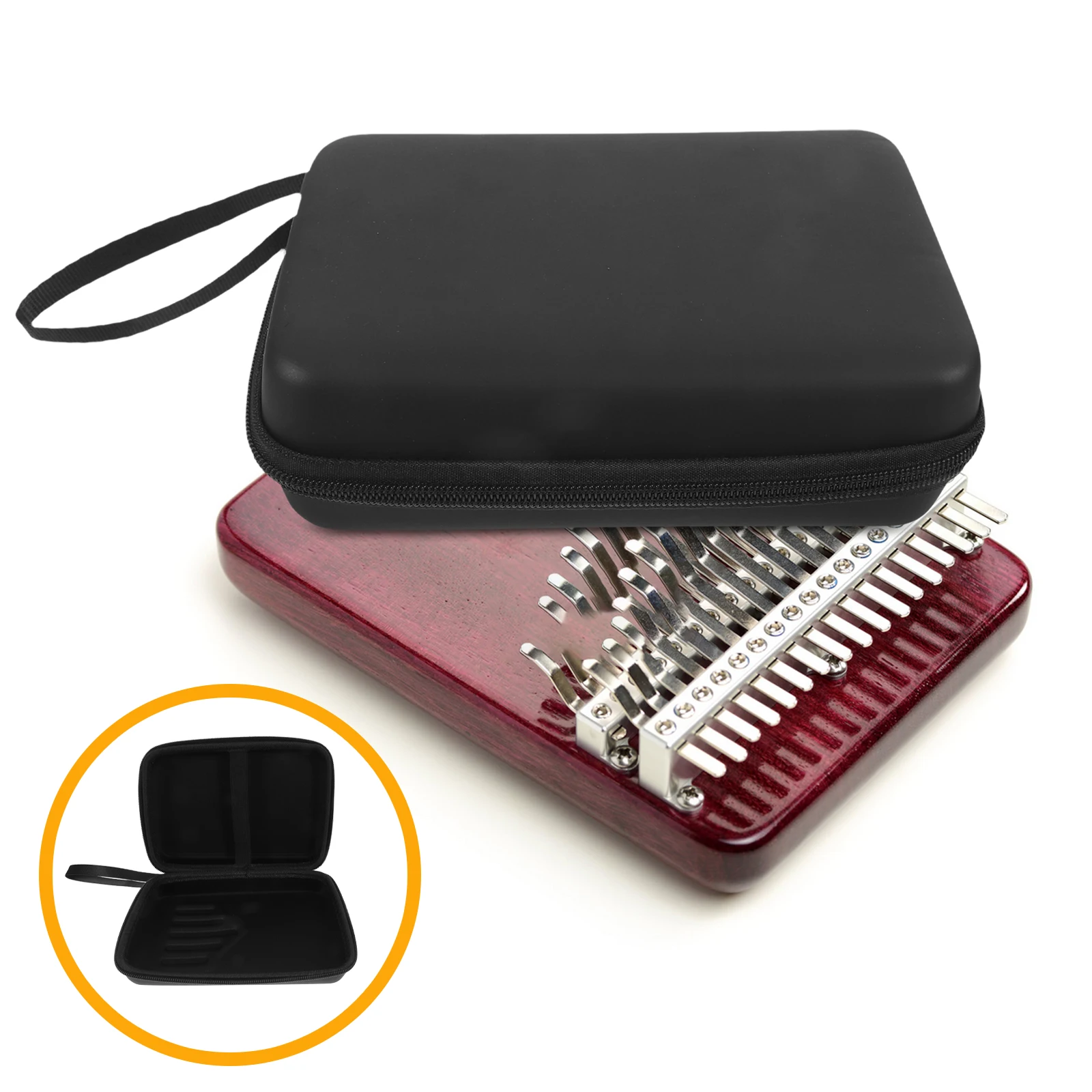 

s Kalimba Case Durable EVA Gig Bag for 17 Keys Thumb Protective Container Musical Instrument Storage Solution