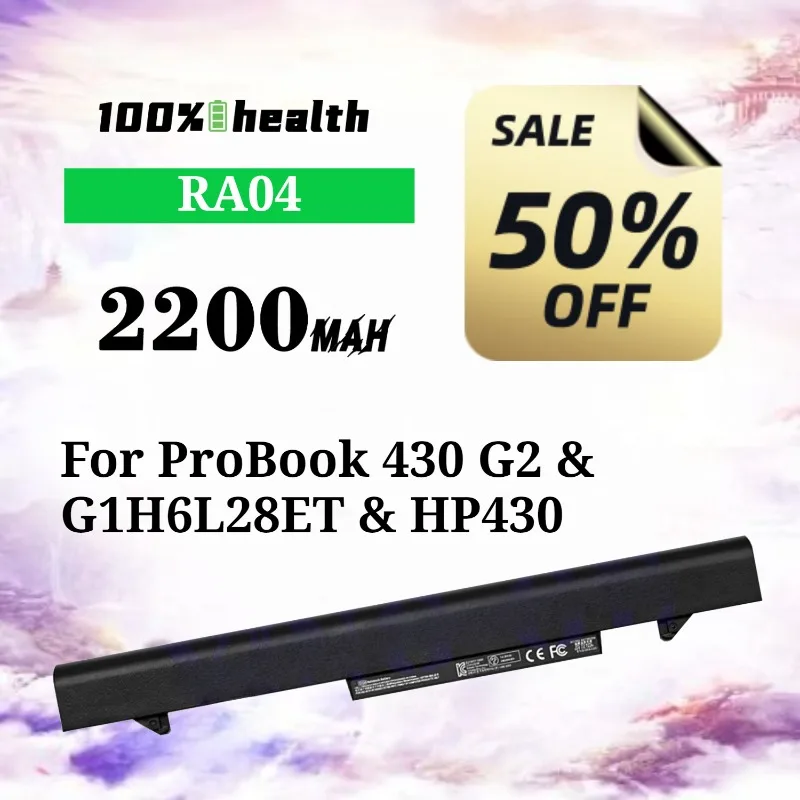 RA04 2200mAh Laptop Battery for HP ProBook 430 G2/G1 H6L28ET/HP430 Lithium Rechargeable Battery