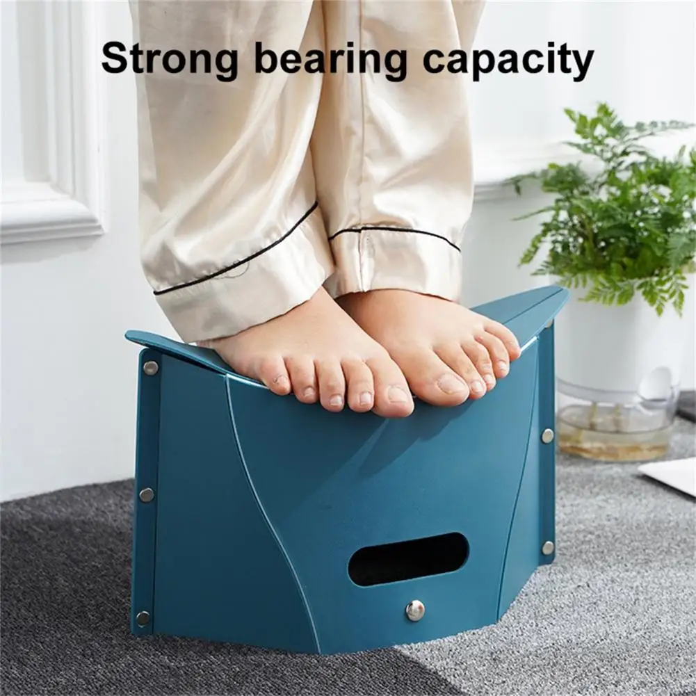 Folding Stool Solid Color Telescoping Stool Space-saving 3 in 1  Brief Simple Design Collapsible Portable Stool