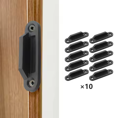 10PCS RV Trailer Cupboard Cabinet Bathroom Door Safety Buckle Lock Striking Plate for Espagnolette Locks Caravan Motorhome