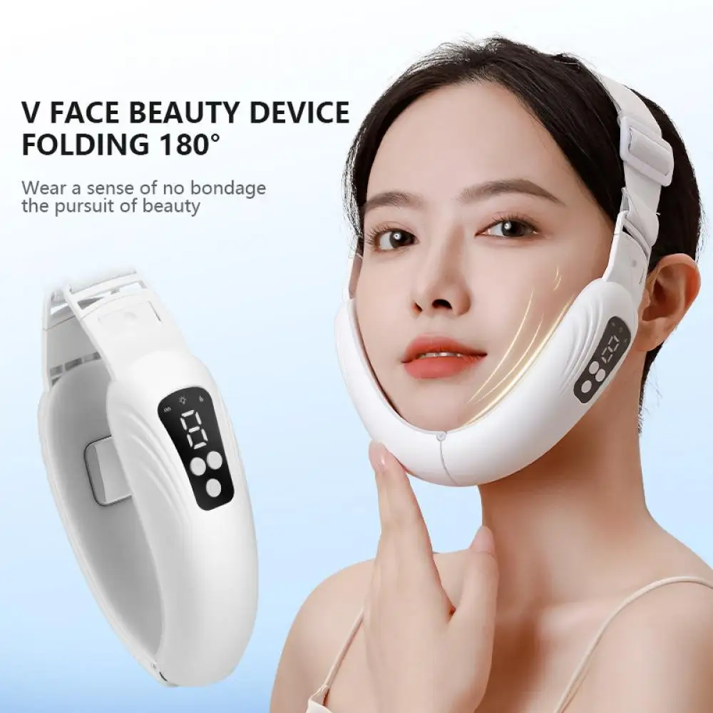 Facial Lifting Device LED Photon Therapy Facial Slimming Massager Double Chin V Face Shaped Cheek Lift Belt Machine