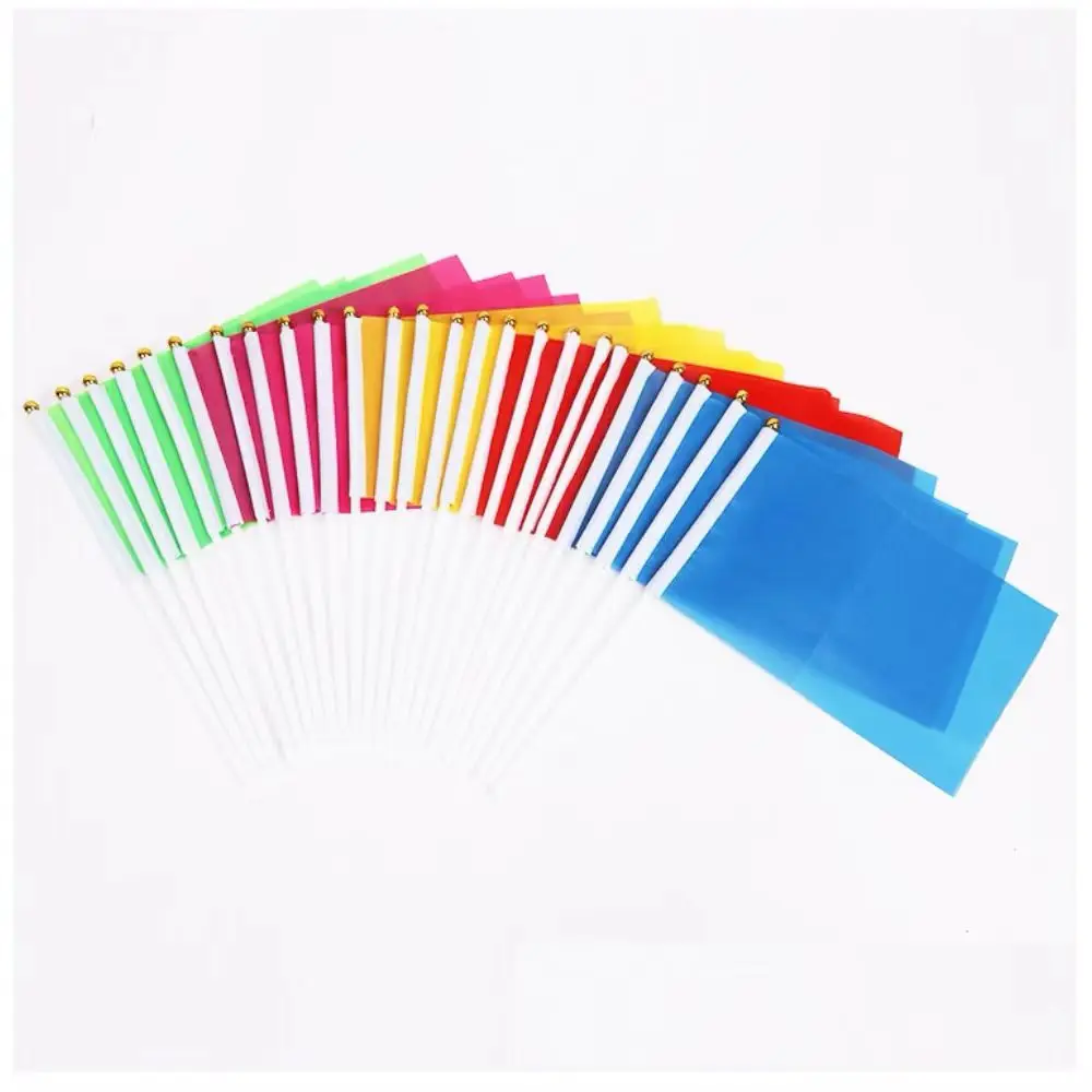 Solid color hand waving flag 14*21cm small solid color hand flag, red orange yellow green blue purple black and white handheld p