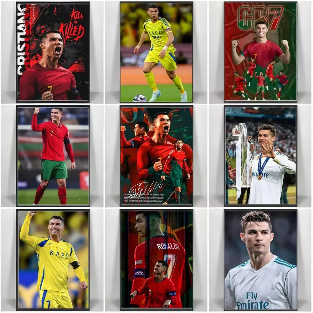 Sportsman C-Cristianos Ronaldos Poster Self-adhesive Art Waterproof Paper Sticker Coffee House Bar Room Wall Decor