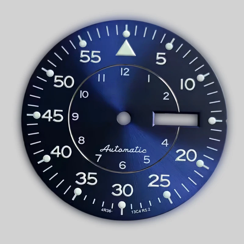 NH36 dial 33.5mm dial S dial assembly NH36 automatic mechanical movement green luminous double calendar window watch parts