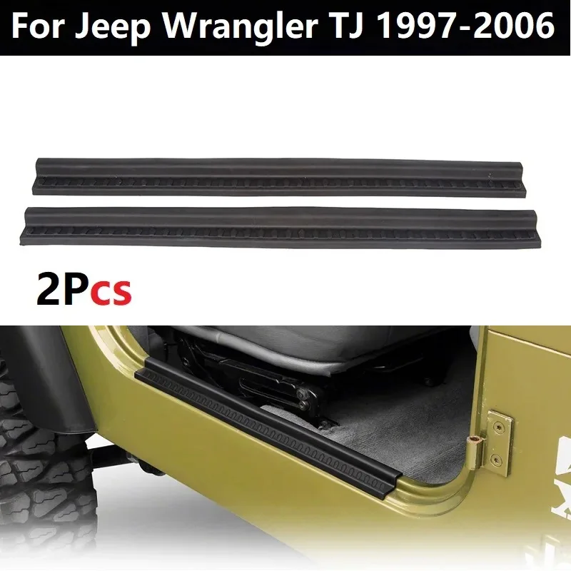 

For Jeep Wrangler TJ 1997-2006 Rubber Car Door Sill Scuff Plate Entry Guard Trim Styling Accessories