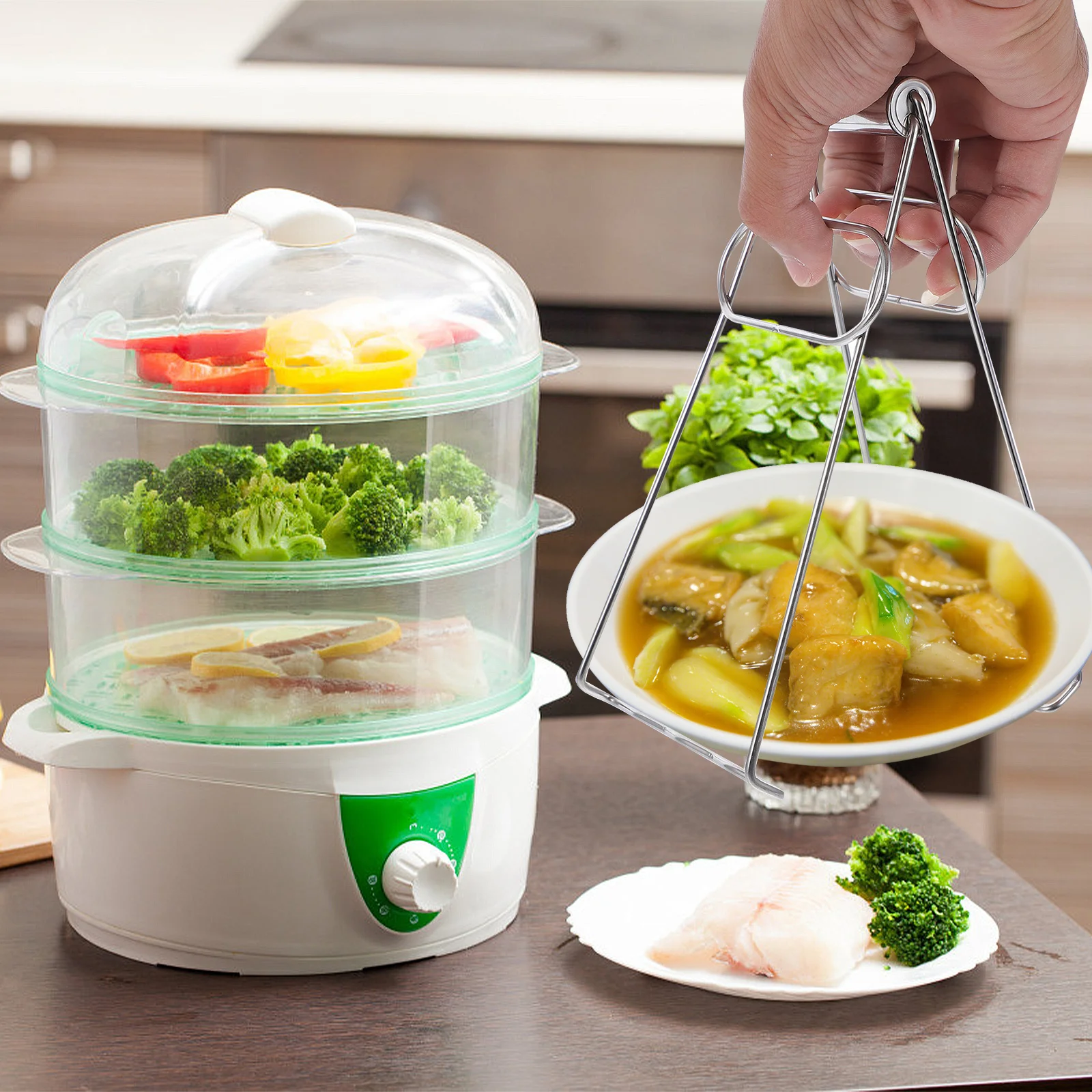 

4 Pcs Multifunction Anti-scald Bowl Clip Hot Dish Gripper Silver Multi-purpose Anti-scalding Holder
