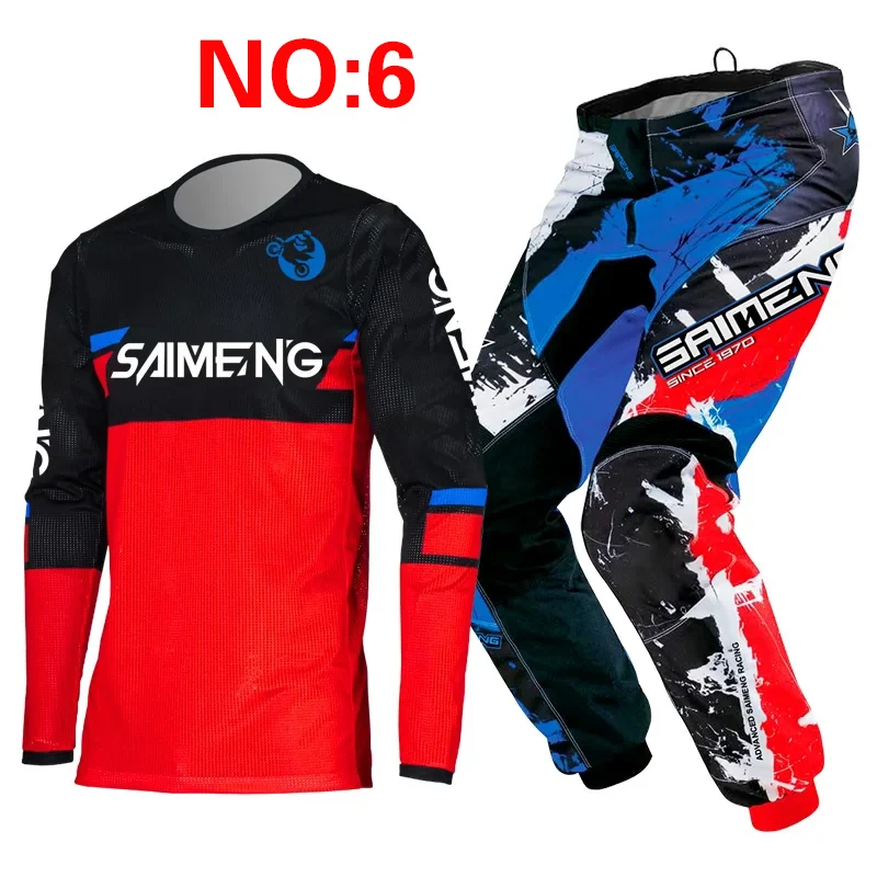 Maat 20 22 24 26 28 Saimeng Kinderen Enduro Motocross Gear Set Mx Jersey Broek Motorfiets Kits Mtb Off road Jeugd Racing Pak