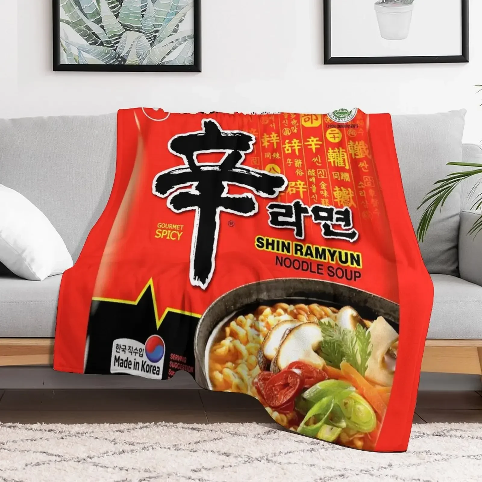 Shin Ramyun Throw Blanket Hairys Shaggy Blankets