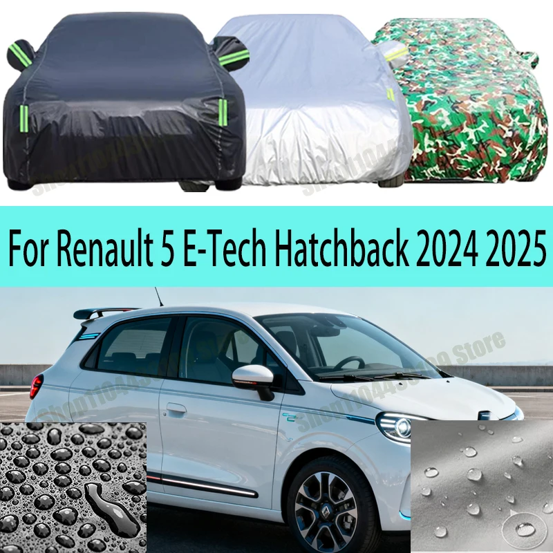

Для Renault 5 E-Tech Hatchback 2024-2025: Полный комплект чехлов для автомобиля из ткани Оксфорд для защиты от солнца, УФ-излучения, дождя, снега и пыли.