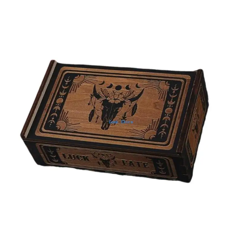 

11UE Tarot Cards Storage Box Portable Card Storage Container Push Pull Storage Box Astrologys Trinkets Box Organizers