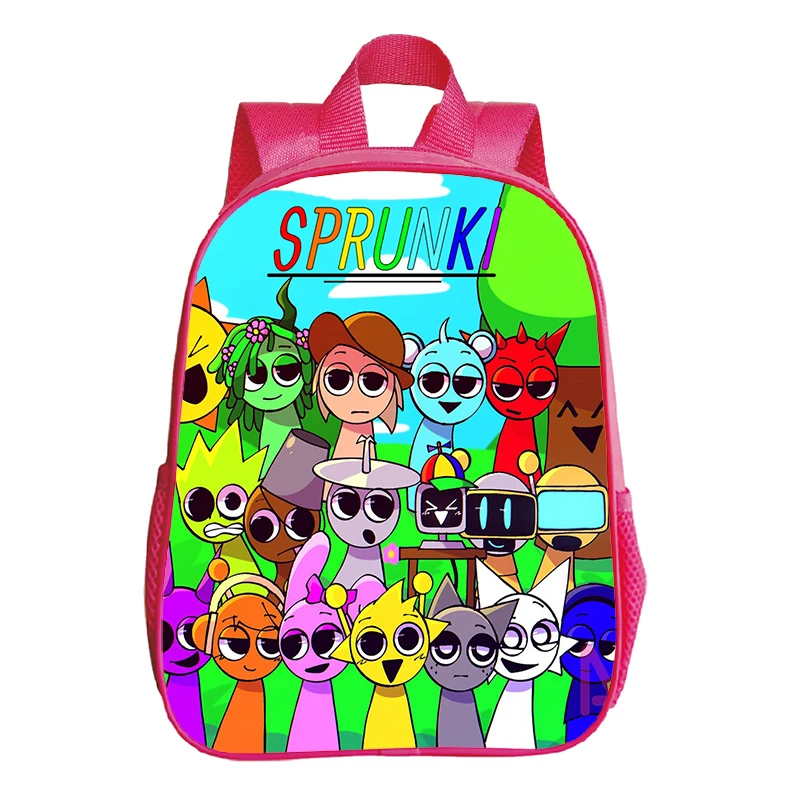 

Рюкзак с героями мультфильмов Sprunki, школьные сумки для детского сада, сумки для книг для мальчиков и девочек, детский рюкзак с играми Incredibox, подарок в школу