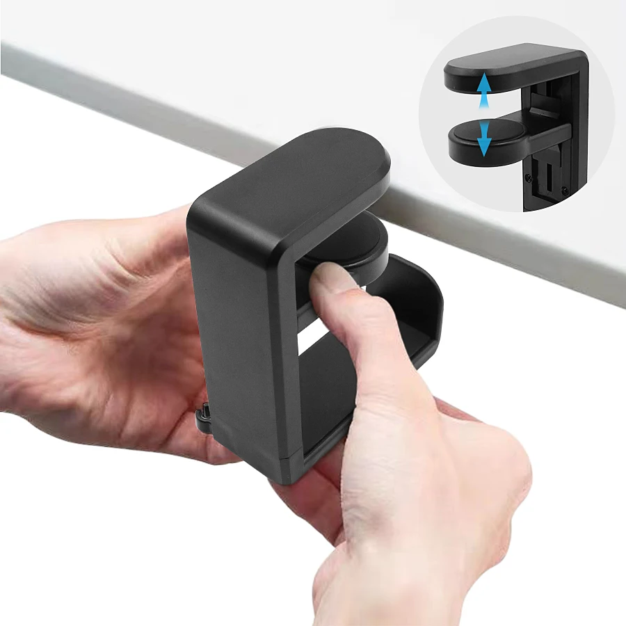 حامل سماعة رأس لألعاب الكمبيوتر الشخصي مع حامل خطاف قابل للتعديل 360 درجة ° مشبك ذراع دوار، حقيبة عالمية مثبتة على المكتب #6