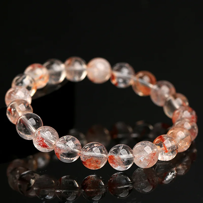 

8MM Beads Natural Pink Auralite 23 Crystal Beaded Stretch Bracelet Exquisite Handmade Healing Stone Jewelry for Women 1732