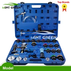 28 Pcs Universal Radiator Pressure Tester Set Vacuum Type Cooling System Test Water Tank Leak Detection Detector Tool