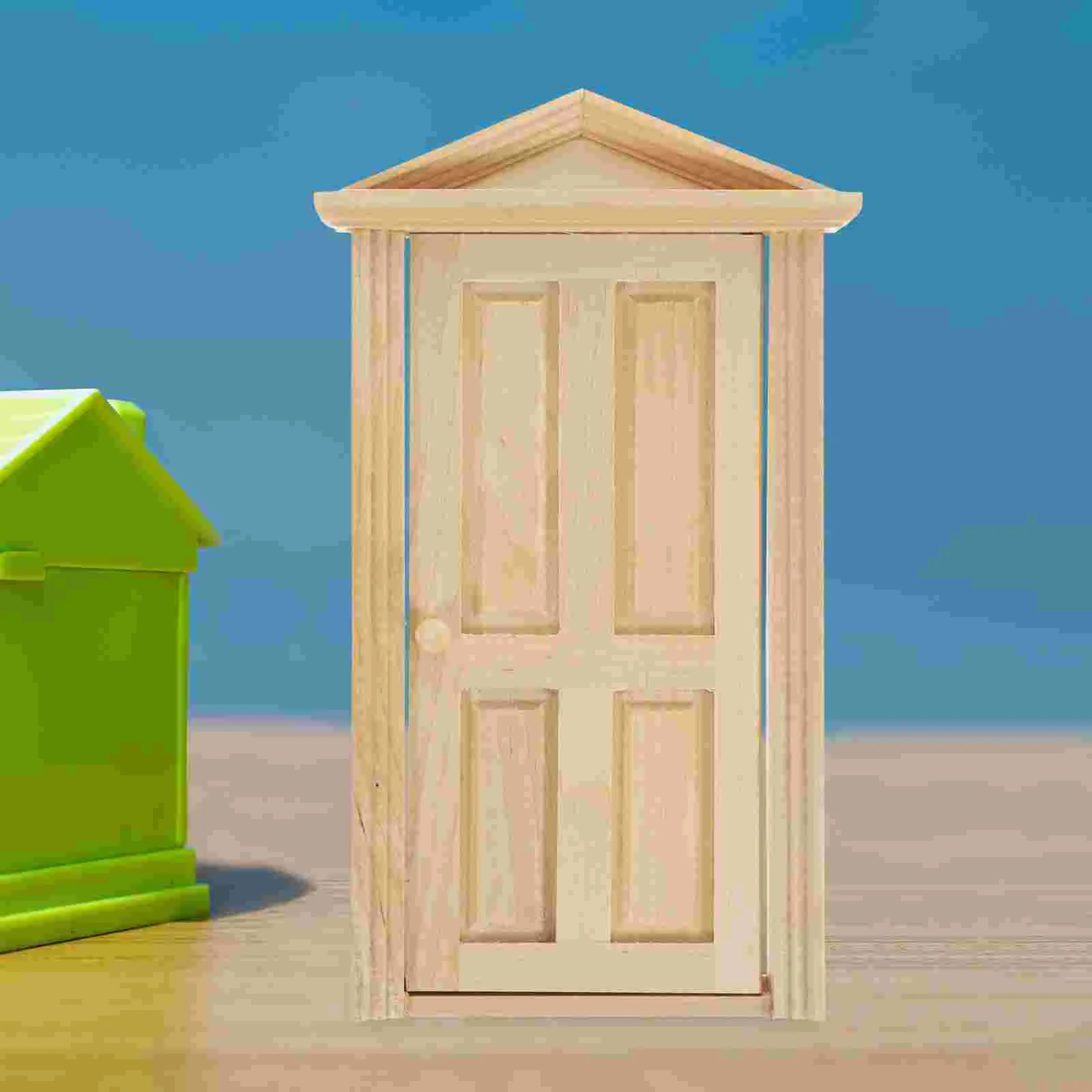 House Miniature Door 1:12 Miniature Wooden Door Miniature Door Unpainted Wooden Door