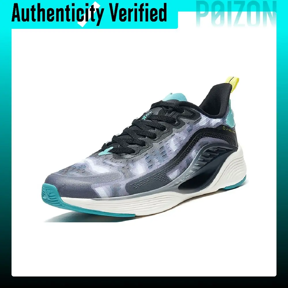 XTEP Qing Feng 5.0 Fashion Mesh Cushioning Breathable Low top X FLOW Casual Running Shoes Men's Black Gray 878119110028/