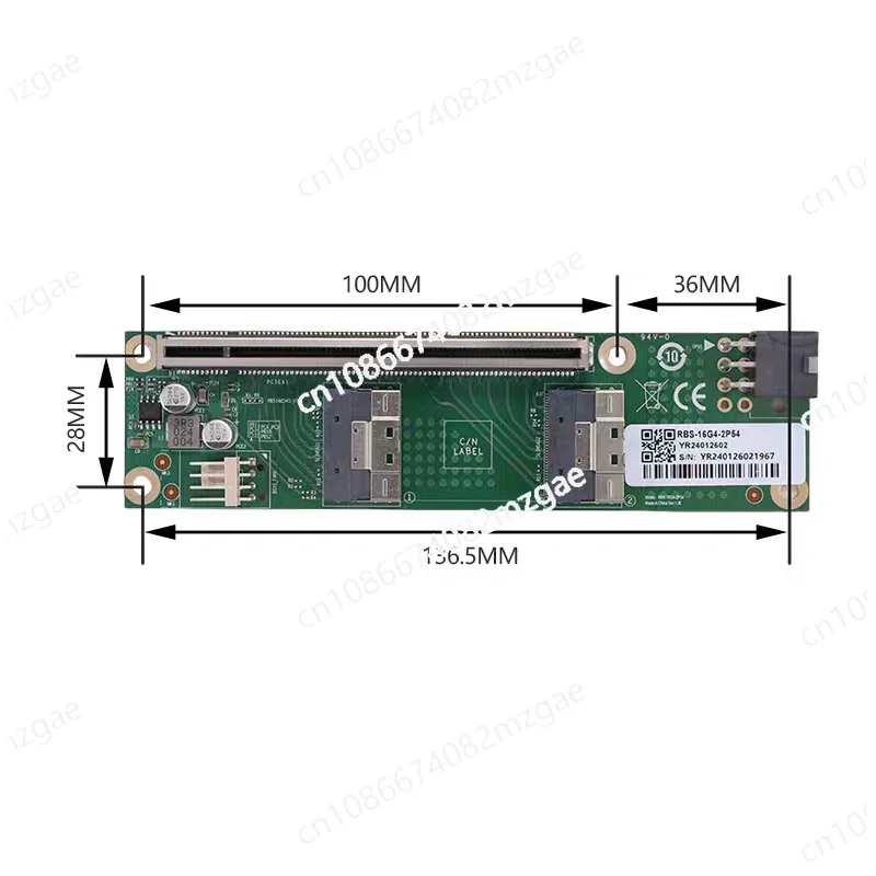 discrete graphics card, external, expansion, extension PCIe 4.0 5.0 16x to SlimSAS 8654 baseplate