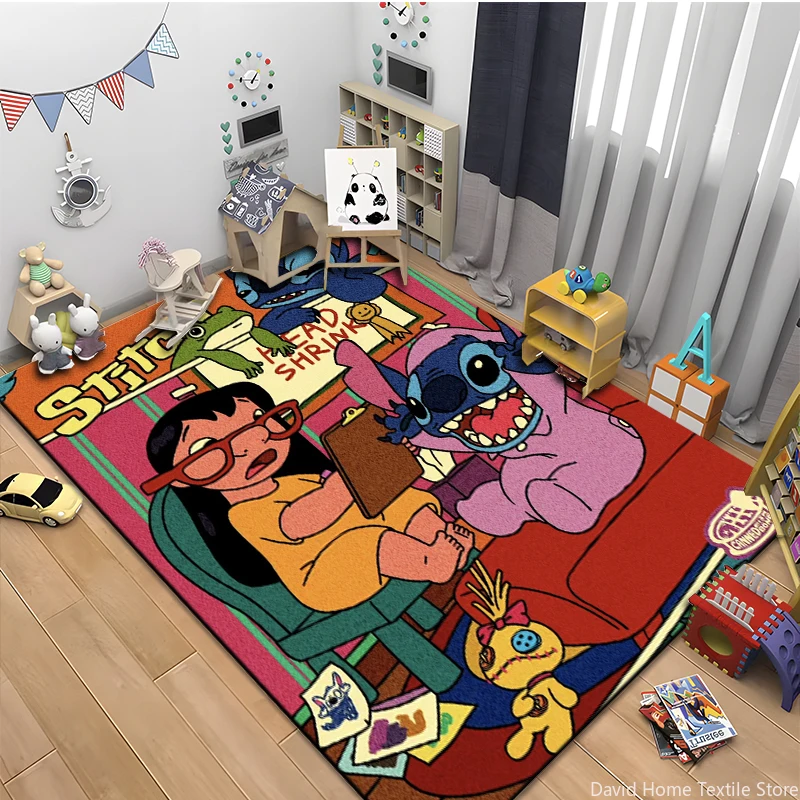 Stich Cartoon Carpets Living Room Bedroom Large Area Soft Mat Home Children\'s Floor Rugs Picnic Camp Kitchen Mat Crawling Carpet