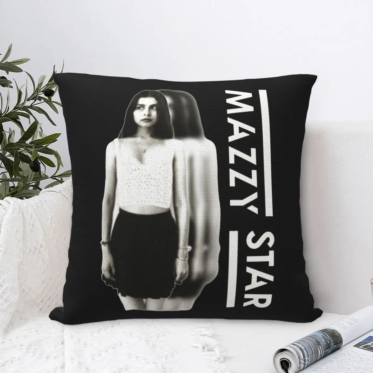 90s Rock Mazzy Star Pillowcase Polyester Cushion Cover Decor Punk Pillow Case Cover Home Square 45*45cm