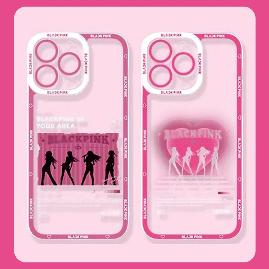 Girl B-Black Fashion Pinks Phone Case For iPhone 16 Pro Max 15 14 Plus 13 12 11 Pro XR XS X 8 7 SE 2020 Soft Silicone Clear Etui