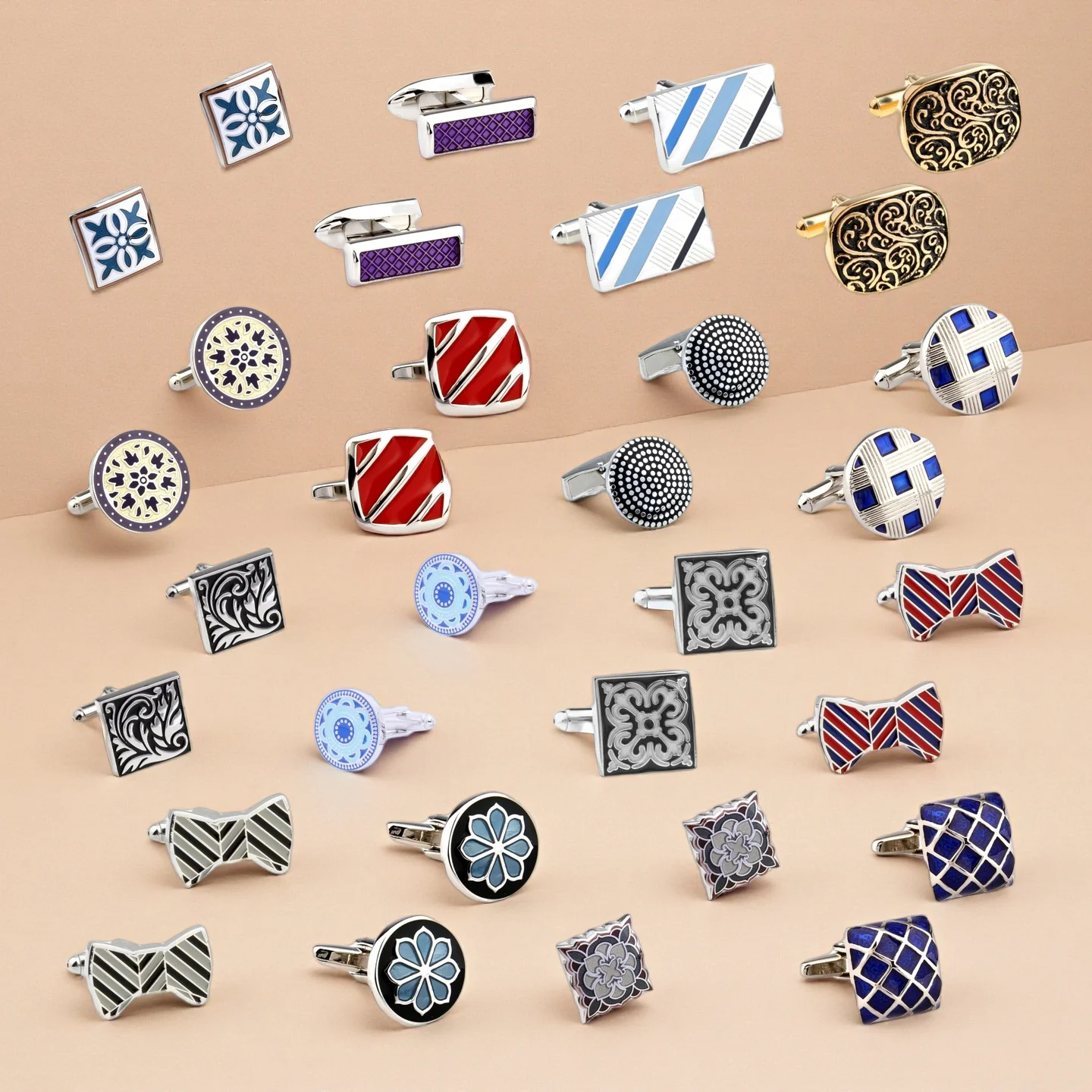 28 Styles Flowers Butterfly Cufflinks Men Square Circle Cuff Links 1 Pair