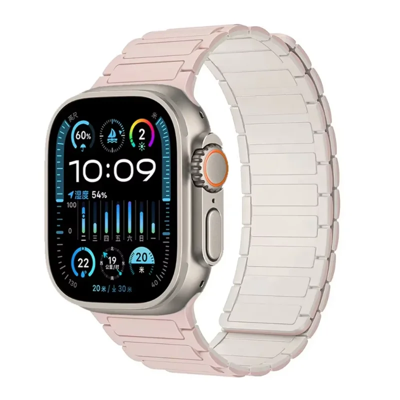 Magnetic Silicone Straps for Apple Watch ultra 2 49mm Band Series 10 46mm 42mm Wristbands iWatch 9 8 7 6 5 SE45mm 41mm 44mm 40mm