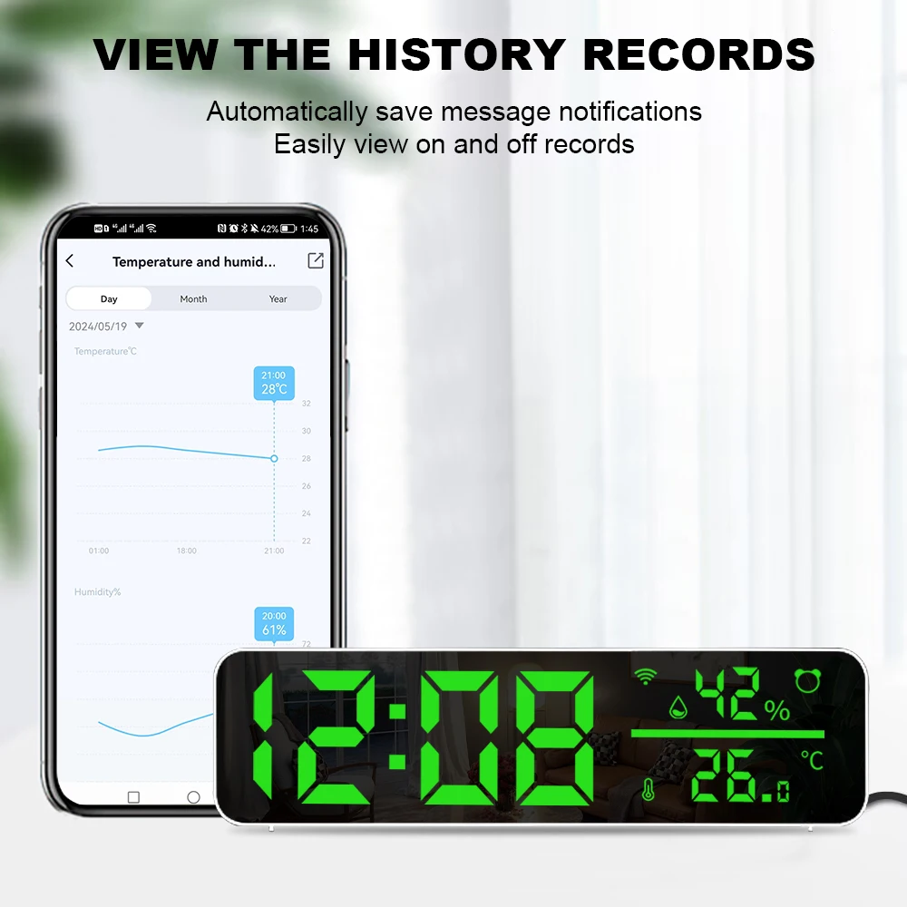Tuya Smart Temperatur-Feuchtigkeitssensor WiFi/Zigbee mit Hintergrundbeleuchtung Innenhygrometer Thermometer Sprachsteuerung über Alexa Google – Detail 24
