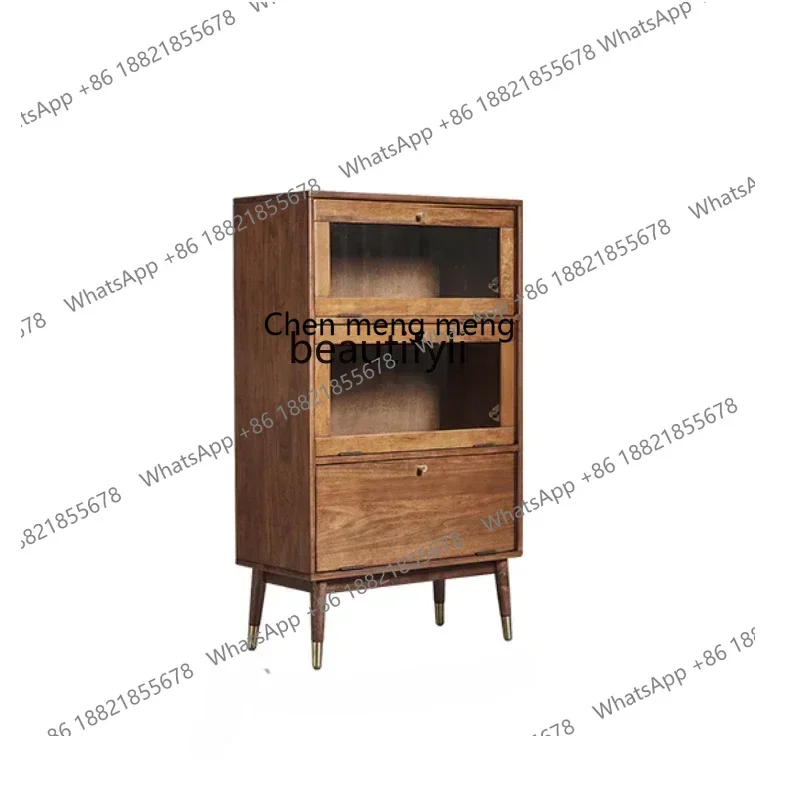 

New Arrivals Nordic Solid Wood Sideboard Modern Living Room Side Cabinet Simple Storage Cabinet Wine Cabinet S8350