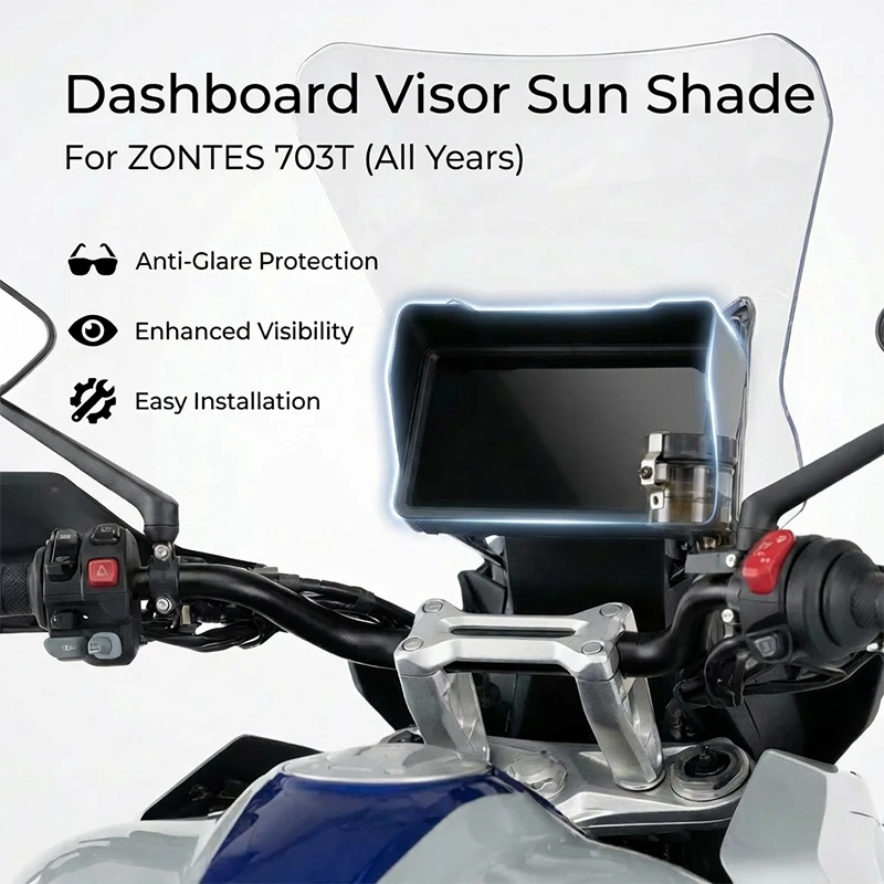For ZONTES 703T 368G 2025 2026 Motorcycle Dashboard Sunshade Guard Anti-Glare UV-Resistant ZT703T ZT368G Instrument Screen Cover